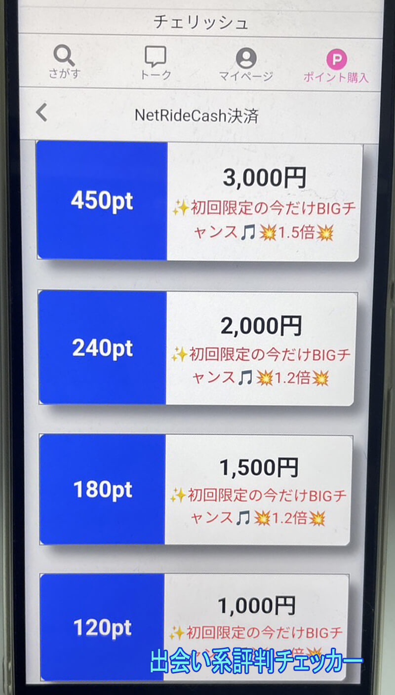 チェリッシュの料金①