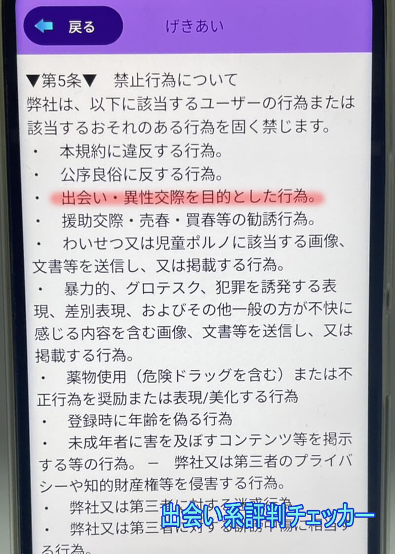 げきあいの利用規約