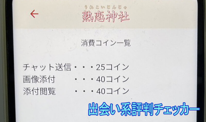 熟恋神社の料金②